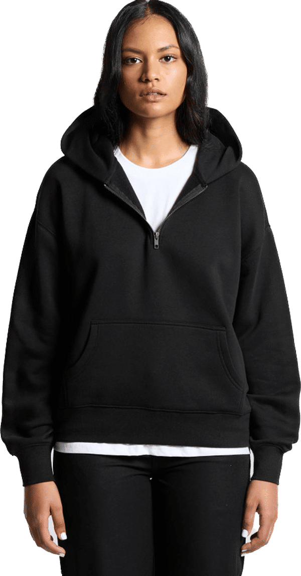 An image of a Custom As Colour Womens Relax Half Zip Hood!