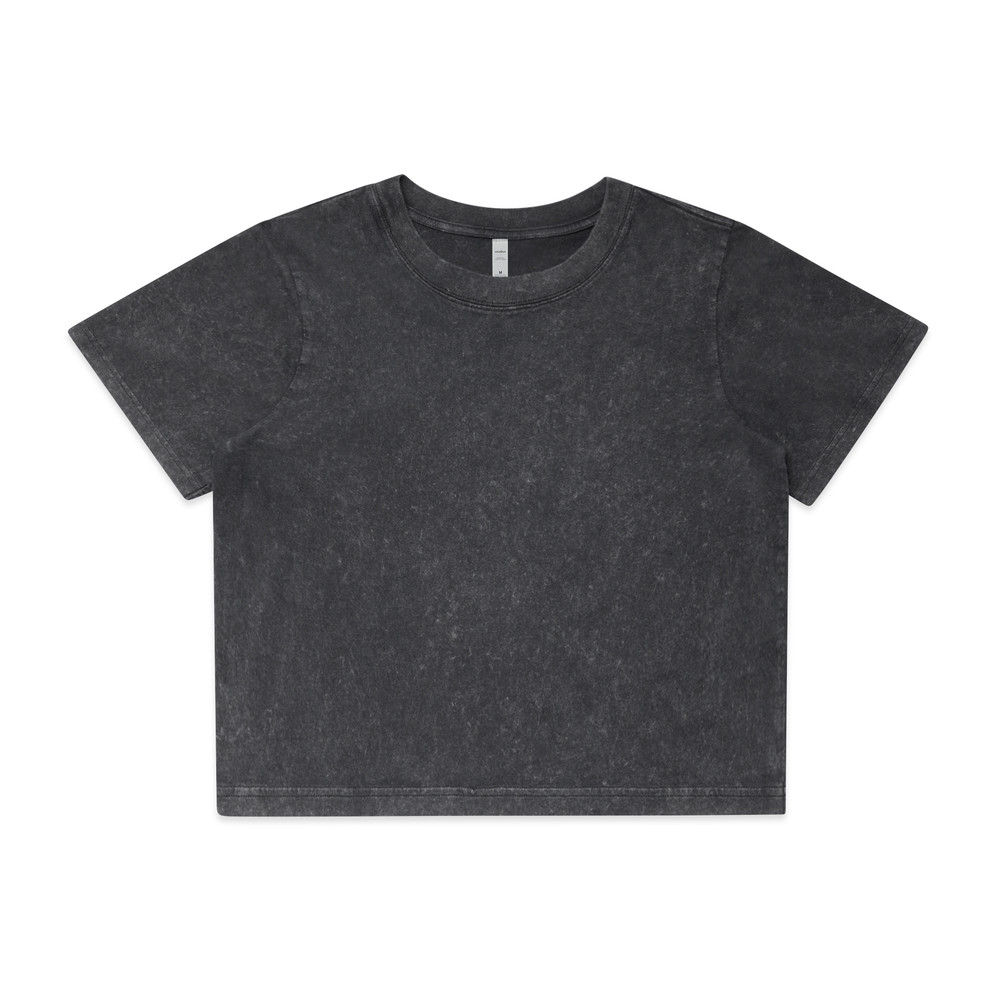 AS Colour Womens Stone Wash Heavy Crop in Black Stone