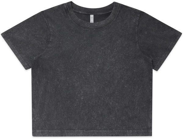Am image of a Custom AS Colour Womens Stone Wash Heavy Crop in Black Stone!