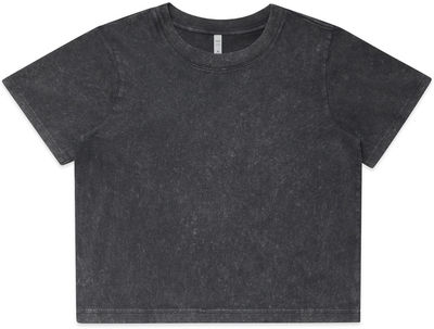 Am image of a Custom AS Colour Womens Stone Wash Heavy Crop in Black Stone!