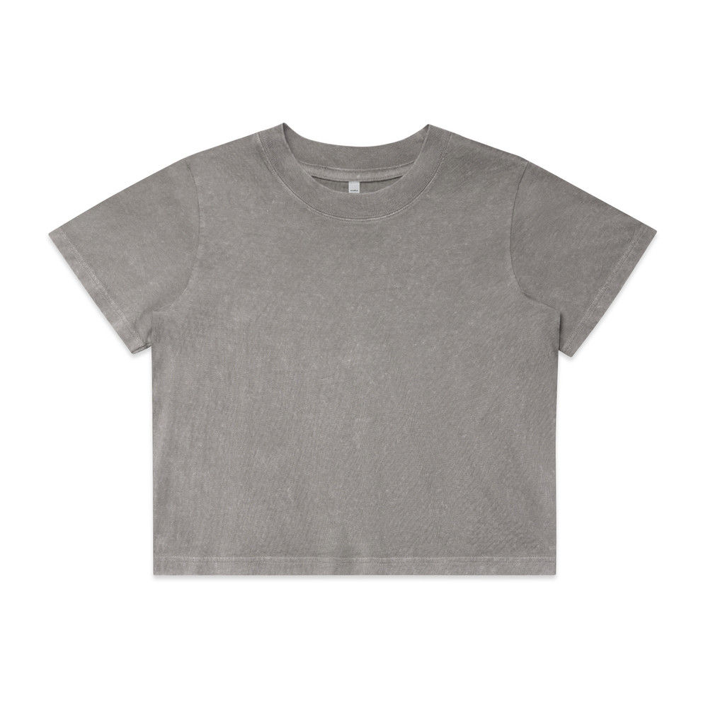 AS Colour Womens Stone Wash Heavy Crop in Grey Stone