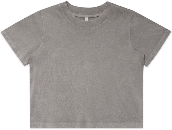 Am image of a Custom AS Colour Womens Stone Wash Heavy Crop in Grey Stone!