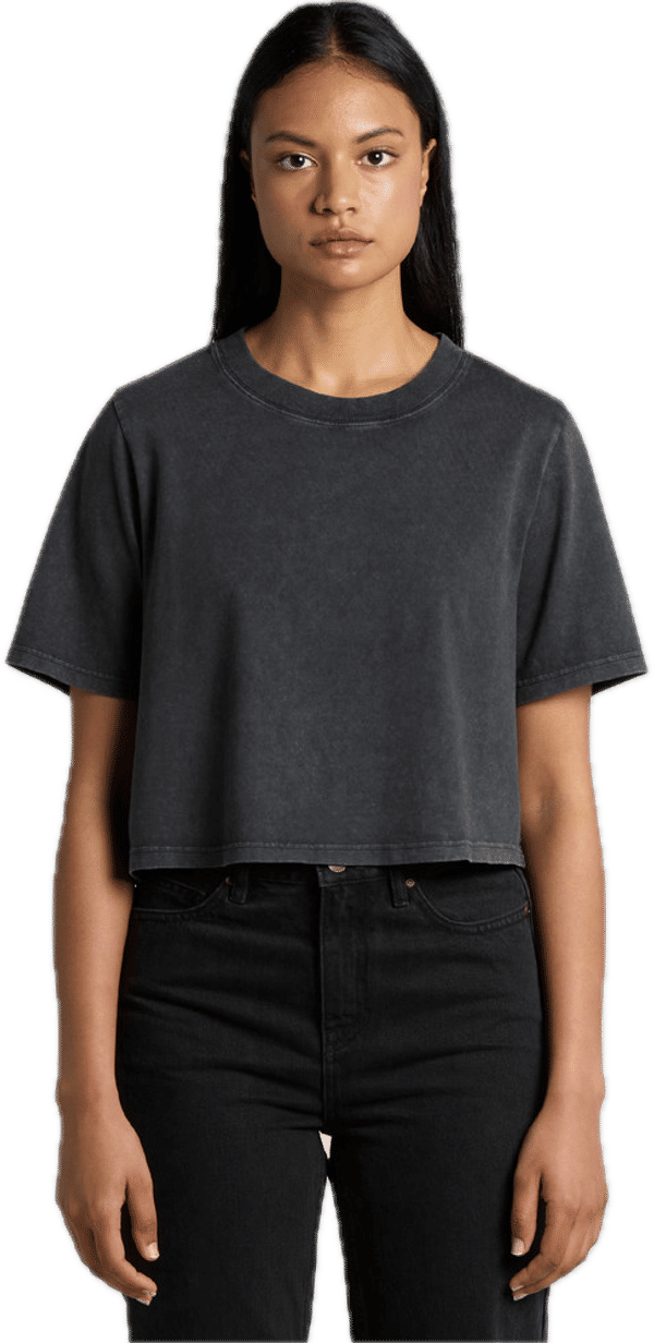 An image of a Custom AS Colour Womens Stone Wash Heavy Crop!