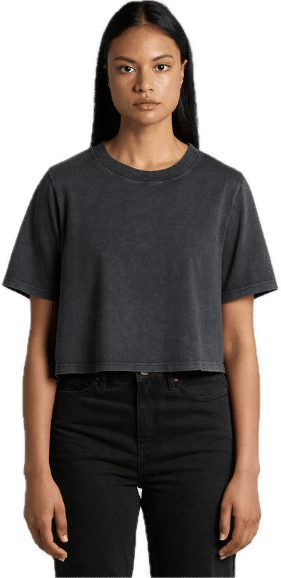 An image of a Custom AS Colour Womens Stone Wash Heavy Crop!