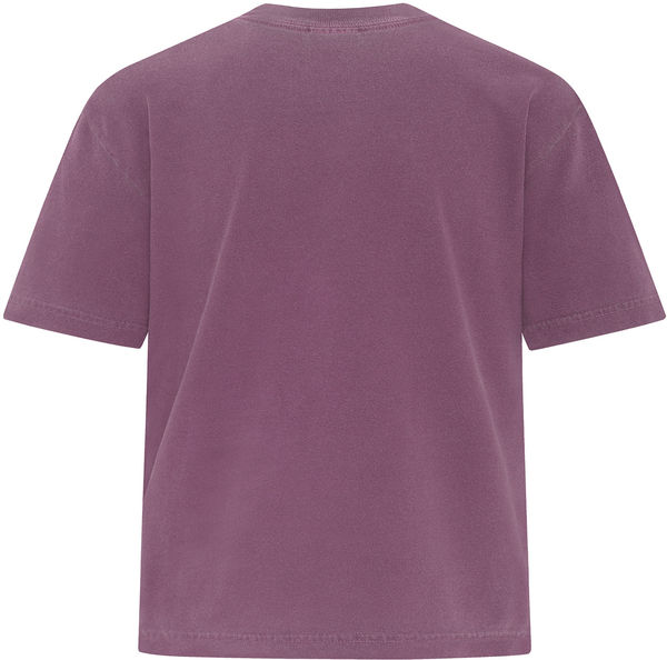 An image of a Custom ATC Authentic Colours Garment Dyed Heavyweight Ladies Boxy Tee in Berry!