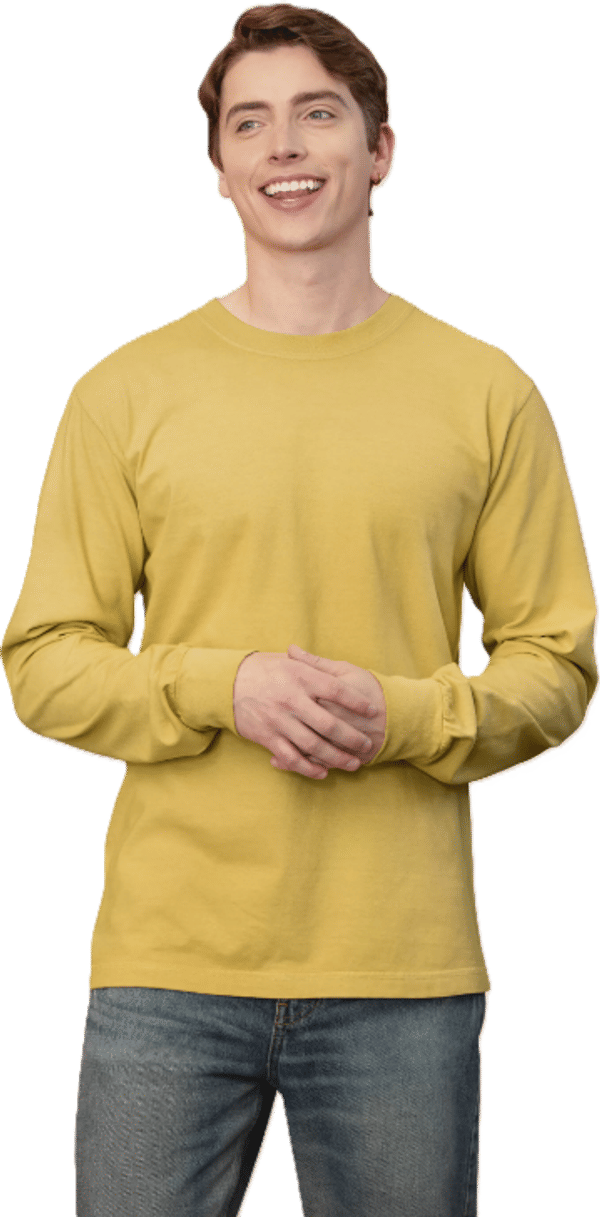 An image of a Custom ATC Authentic Colours Garment Dyed Heavyweight Long Sleeve Tee!