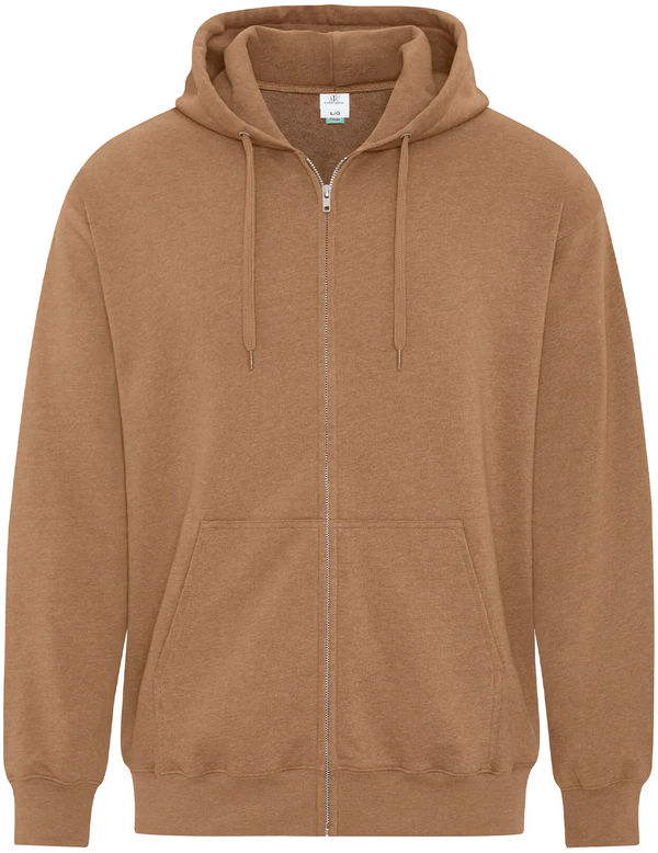 Am image of a Custom ATC Earth Wash Tourbillon Fleece Full Zip Hoodie in Caramel!