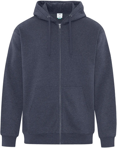 Am image of a Custom ATC Earth Wash Tourbillon Fleece Full Zip Hoodie in Navy!