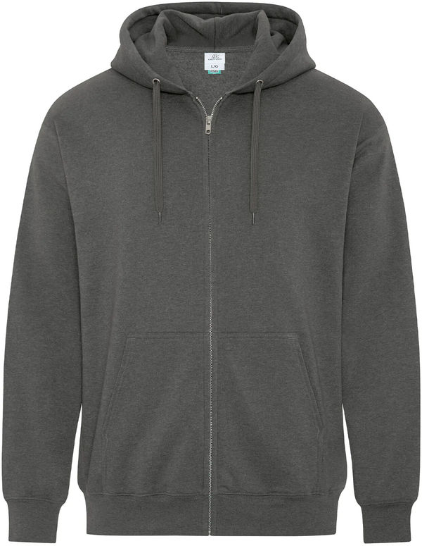 Am image of a Custom ATC Earth Wash Tourbillon Fleece Full Zip Hoodie in Pewter!