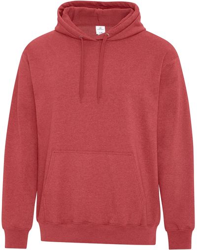 Am image of a Custom ATC Earth Wash Tourbillon Fleece Hooded Sweatshirt in Red!