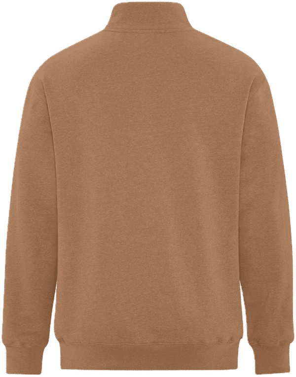 Am image of a Custom ATC Earth Wash Tourbillon Fleece Quarter Zip Sweatshirt in Caramel!
