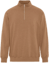 Am image of a Custom ATC Earth Wash Tourbillon Fleece Quarter Zip Sweatshirt in Caramel!