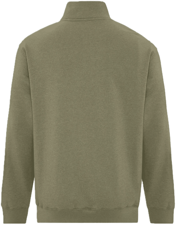 Am image of a Custom ATC Earth Wash Tourbillon Fleece Quarter Zip Sweatshirt in Military!