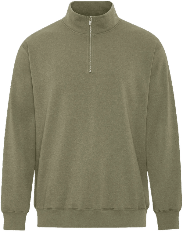Am image of a Custom ATC Earth Wash Tourbillon Fleece Quarter Zip Sweatshirt in Military!