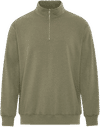 Am image of a Custom ATC Earth Wash Tourbillon Fleece Quarter Zip Sweatshirt in Military!