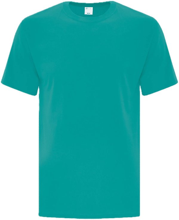 Am image of a Custom ATC Everyday Cotton Tee in Bright Aqua!
