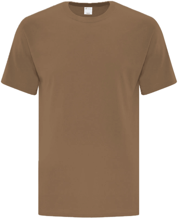 Am image of a Custom ATC Everyday Cotton Tee in Woodland Brown!