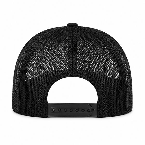 An image of a Custom ATC Everyday Cotton Twill 5 Panel Trucker Rope Cap in Black/Black!