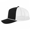 An image of a Custom ATC Everyday Cotton Twill 5 Panel Trucker Rope Cap in Black/White!