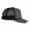 An image of a Custom ATC Everyday Cotton Twill 5 Panel Trucker Rope Cap in Cool Grey/Black!
