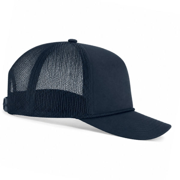 An image of a Custom ATC Everyday Cotton Twill 5 Panel Trucker Rope Cap in Navy/Navy!