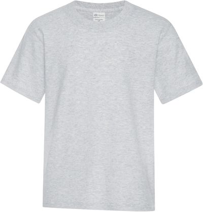 Am image of a Custom ATC Everyday Cotton Youth Tee in Ash Grey!