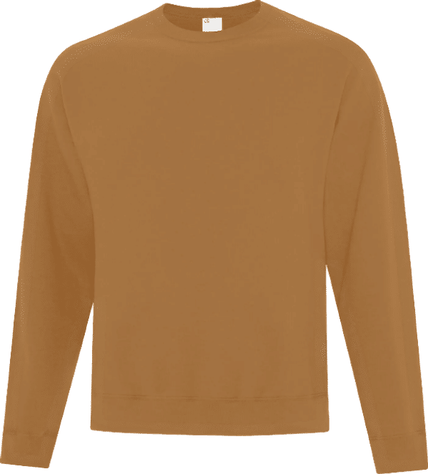 Am image of a Custom ATC Everyday Fleece Crewneck Sweatshirt in Caramel!