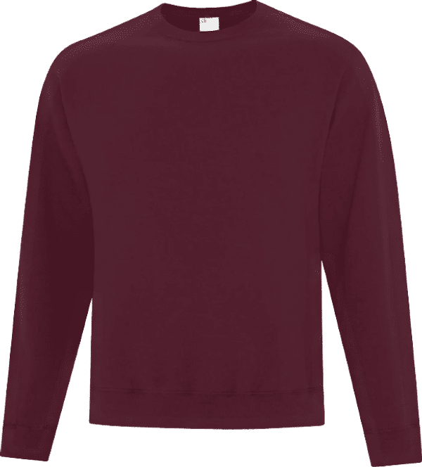 Am image of a Custom ATC Everyday Fleece Crewneck Sweatshirt in Maroon!