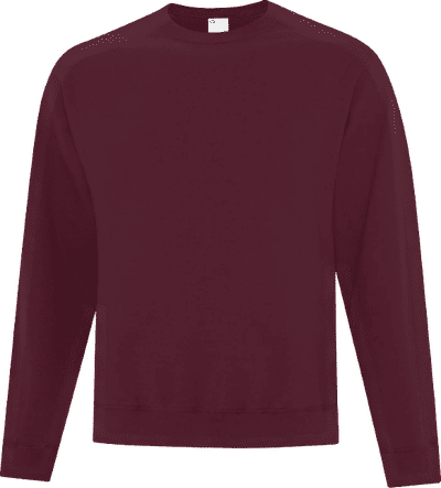 Am image of a Custom ATC Everyday Fleece Crewneck Sweatshirt in Maroon!