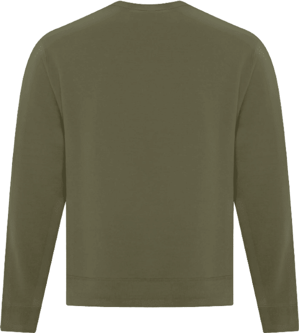 Am image of a Custom ATC Everyday Fleece Crewneck Sweatshirt in Military Green!