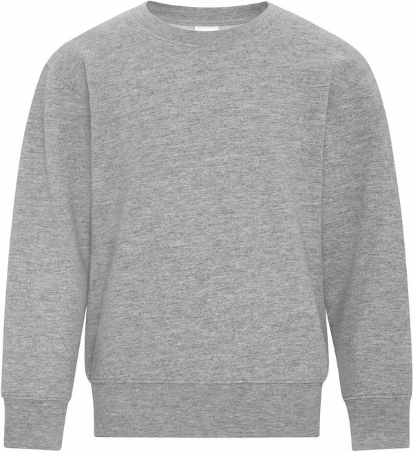Am image of a Custom ATC Everyday Fleece Crewneck Youth Sweatshirt in Athletic Heather!