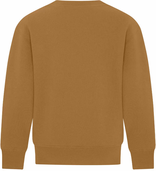 Am image of a Custom ATC Everyday Fleece Crewneck Youth Sweatshirt in Caramel!
