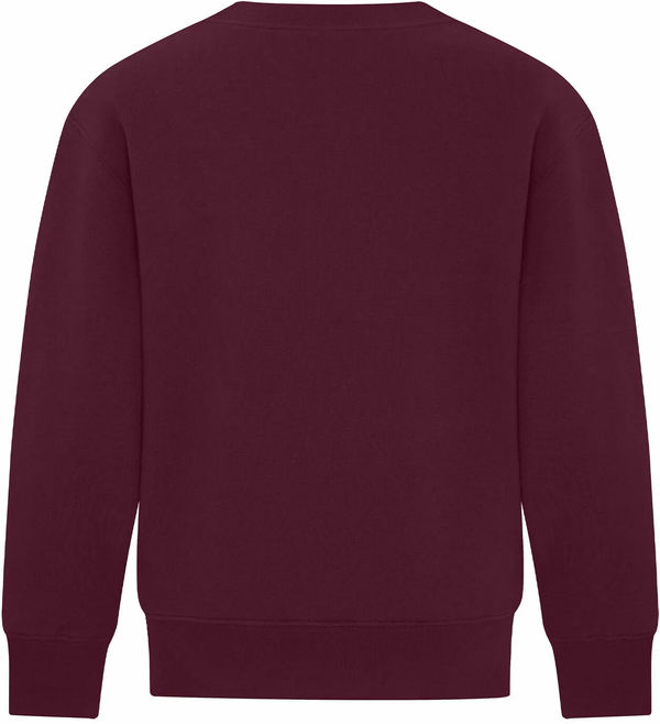 Am image of a Custom ATC Everyday Fleece Crewneck Youth Sweatshirt in Maroon!