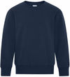 Am image of a Custom ATC Everyday Fleece Crewneck Youth Sweatshirt in Navy!