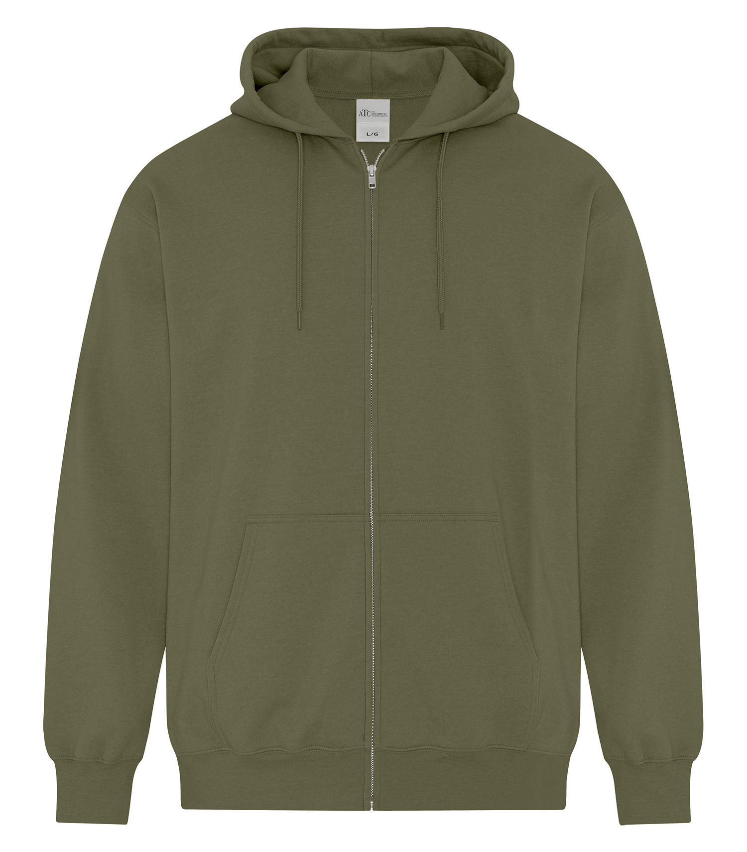 ATC Everyday Fleece Full Zip Hooded Sweatshirt in Military Green