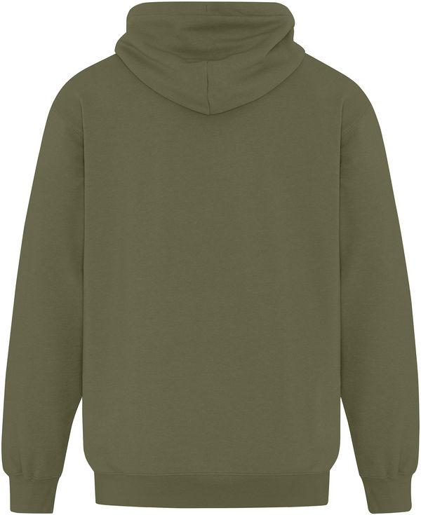 Am image of a Custom ATC Everyday Fleece Full Zip Hooded Sweatshirt in Military Green!