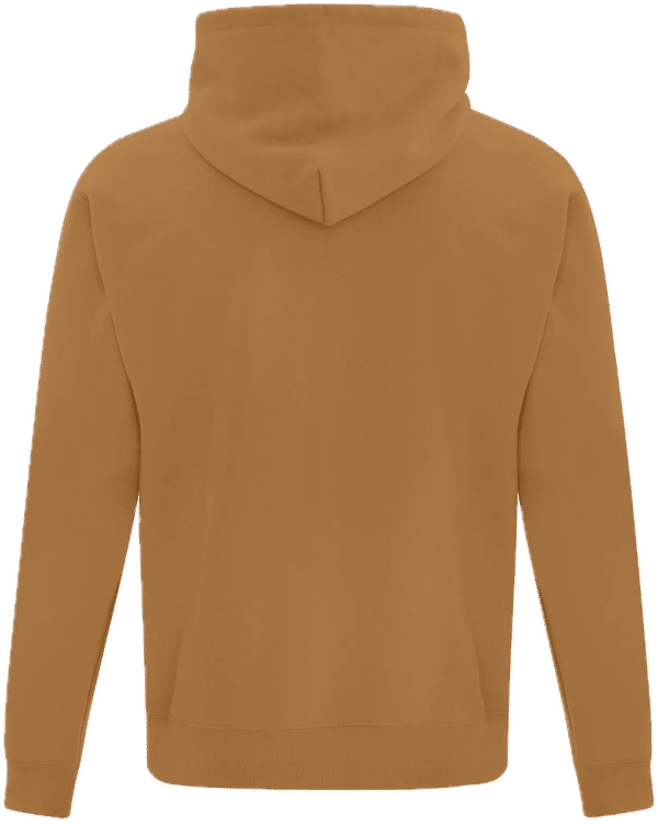 Am image of a Custom ATC Everyday Fleece Hooded Sweatshirt in Caramel!