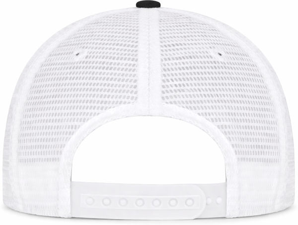 An image of a Custom ATC Everyday Snapback Trucker Cap in Black/White!