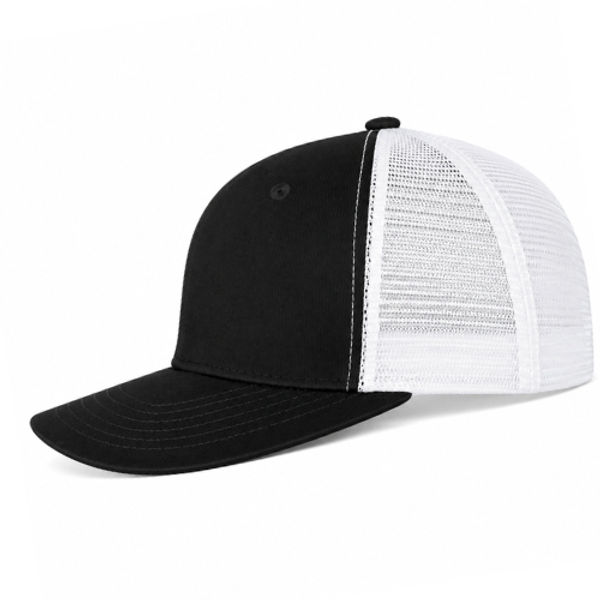 An image of a Custom ATC Everyday Snapback Trucker Cap in Black/White!