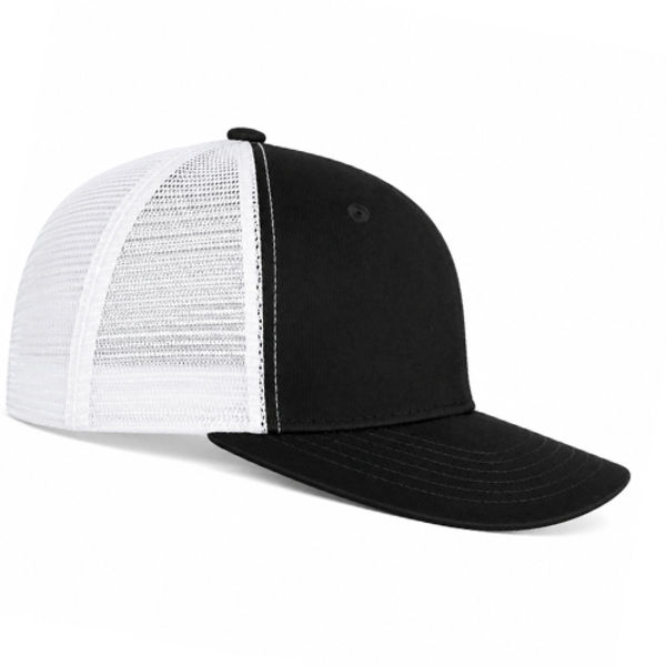 An image of a Custom ATC Everyday Snapback Trucker Cap in Black/White!