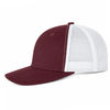 An image of a Custom ATC Everyday Snapback Trucker Cap in Maroon/White!