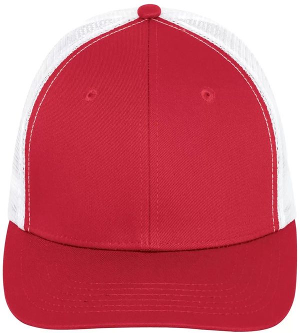 An image of a Custom ATC Everyday Snapback Trucker Cap in Red/White!