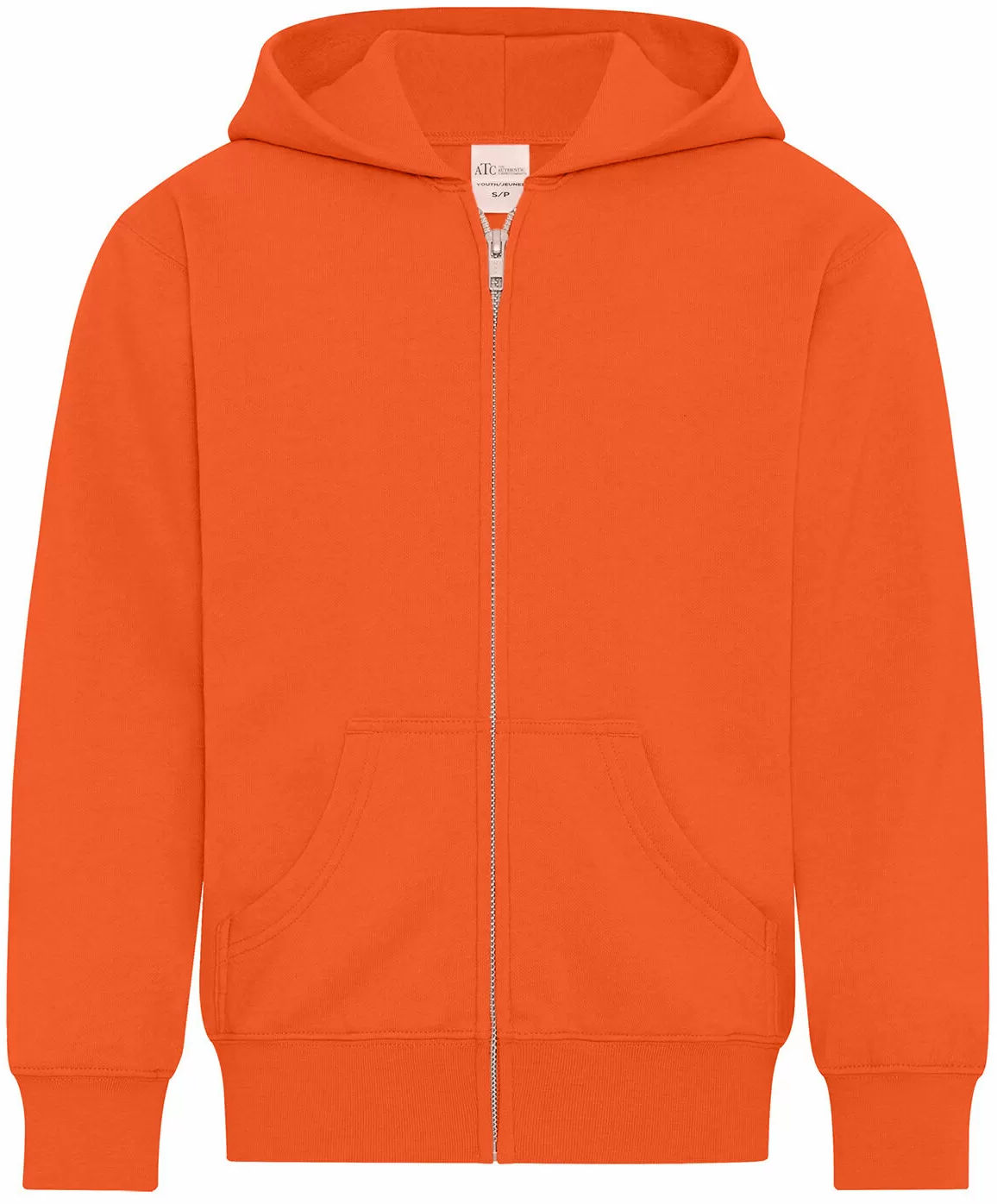 ATC Everyday Youth Fleece Full Zip Hooded Sweatshirt in Orange