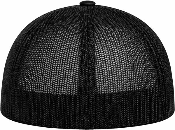 An image of a Custom ATC Flexfit® Trucker Mesh Cap in Black/Black!