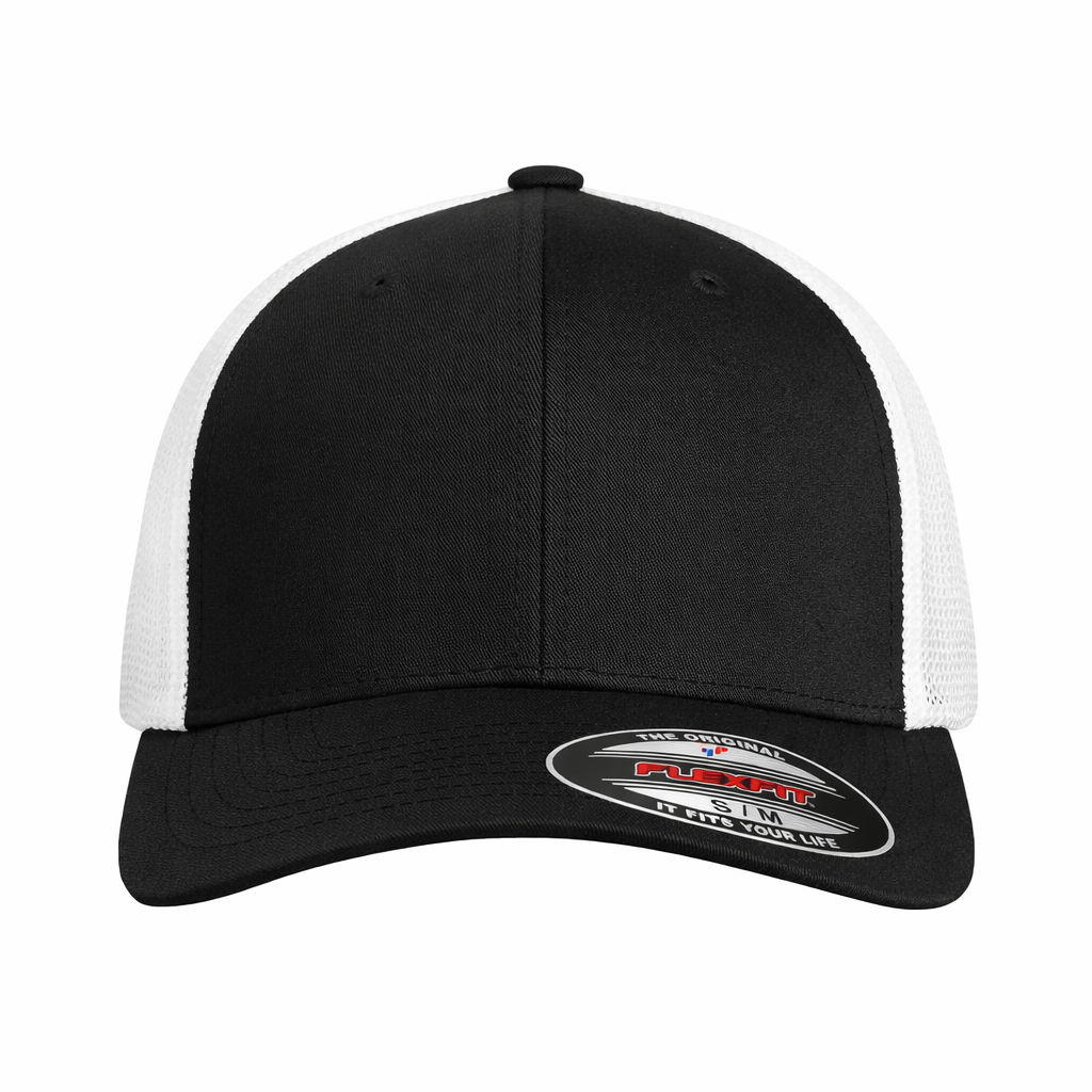 ATC Flexfit® Trucker Mesh Cap in Black/White