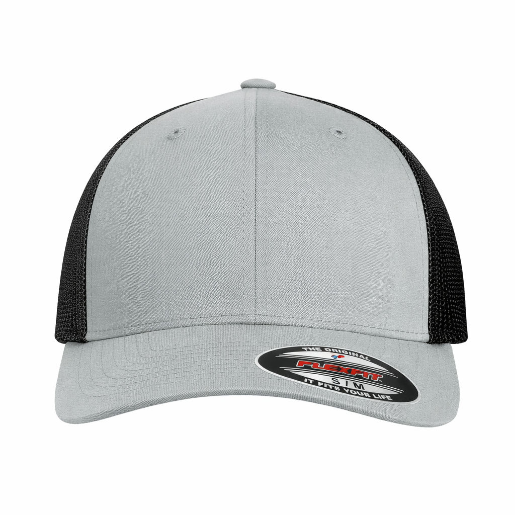 ATC Flexfit® Trucker Mesh Cap in Silver/Black