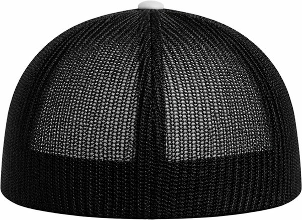 An image of a Custom ATC Flexfit® Trucker Mesh Cap in Silver/Black!