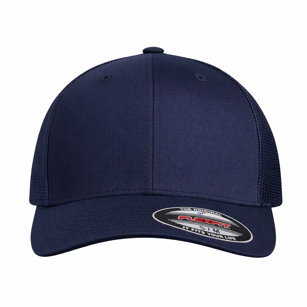 ATC Flexfit® Trucker Mesh Cap in True Navy/True Navy