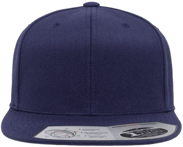 Am image of a Custom ATC Flexfit 110 Snapback Cap in Navy!