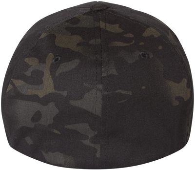 Am image of a Custom ATC Flexfit Wooly Combed Cap in MultiCam Black!